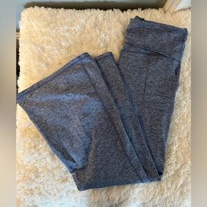 Aerie The Hugger High Waister Foldover Flare Legging size XL Blue